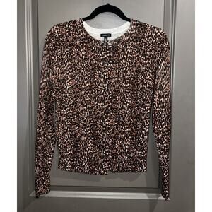 Talbots Women's Leopard Print Crewneck Sweater-XS